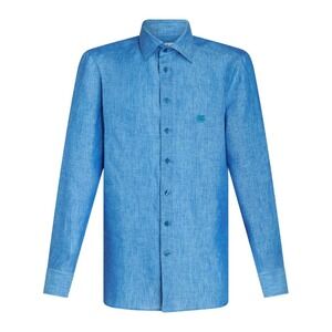 Etro Men's Pegasus Linen Shirt | Size IT 40 | Button Down Italy‎ Pegasus Logo